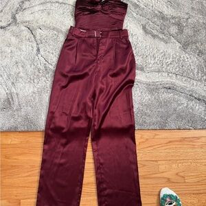 Lulu's Burgundy Two Piece Set